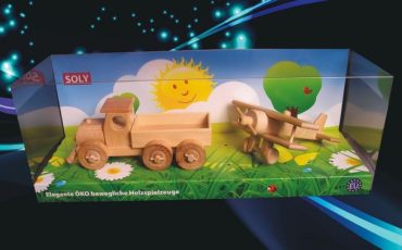 Holzspielzeug, LKW + kleiner Doppeldecker