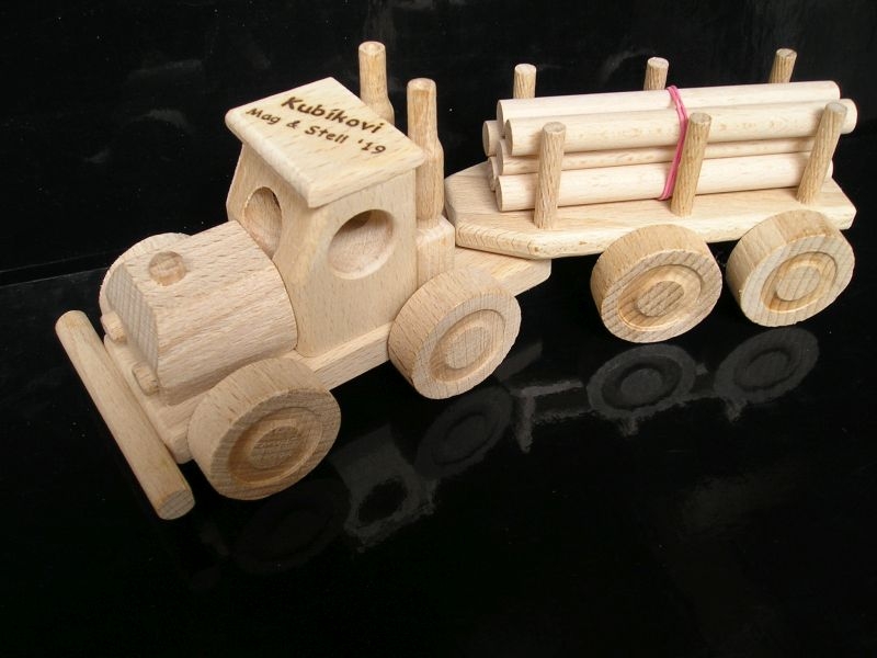 Forstwagen, Holztransporter Holzspielzeug Geschenke für Fahrer