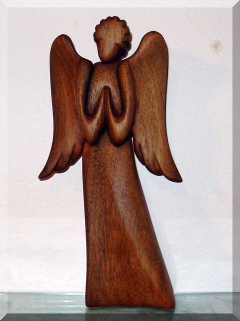 Engel I. 23 cm, geschnitzter hölzerner Engel, Statuette
