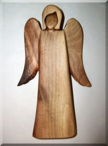 Engelsstatuette, Pflaumenmaterial, 17 cm hölzerner Schutzengel