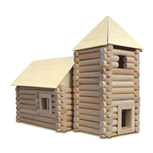 Holzbausteine ​​für 17 verschiedene Gebäude und Häuser Holzwürfel