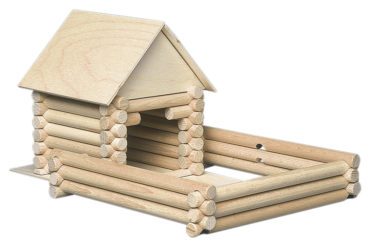 Holzbausteine ​​für 17 verschiedene Gebäude und Häuser Holzwürfel