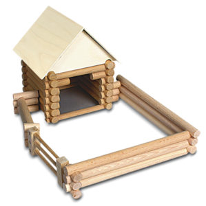 Holzbausteine ​​für 17 verschiedene Gebäude und Häuser Holzwürfel