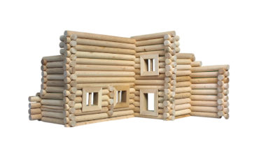 Holzbausteine ​​für 17 verschiedene Gebäude und Häuser Holzwürfel