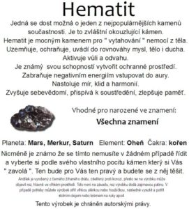 kameň HEMATIT, drôtovany dobry anjel s minerálom