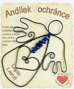 Anjeli s minerálom, kameň LAPIS Lazuli