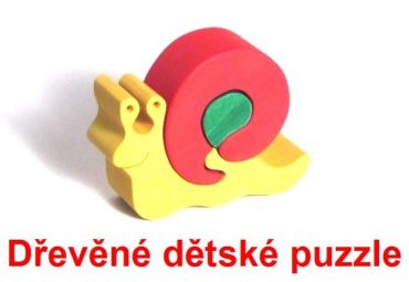Slimák drevené detské skladacie puzzle