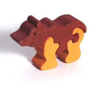 Medveď medvedík drevené detské skladacie puzzle