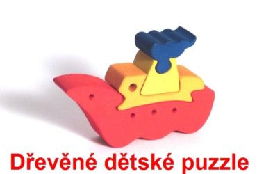 Loď drevené detské skladacie puzzle