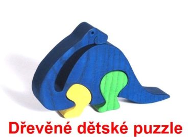 Brontosaurus drevené detské skladacie puzzle