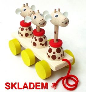 Mobile Holzspielzeug Giraffe ziehen
