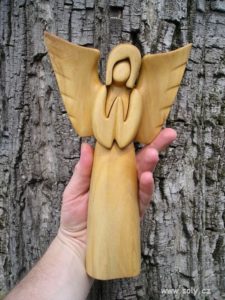 Engelsstatuette aus Holz, Figur, Skulptur Holzgeschenke