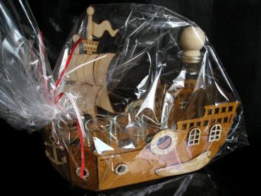 Geschenkglas, Alkoholflasche Segelboot, Seemannsschiff, Schiffskapitän