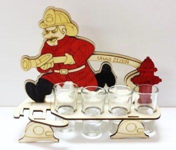 Geschenkglas, Alkoholflasche Feuerwehrmann Geschenk, Flasche, Alkoholglas