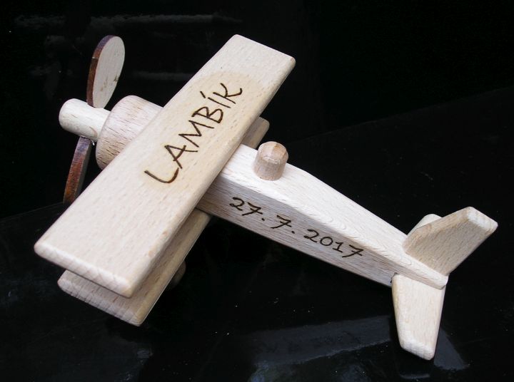 Flugzeug, Kinder Holzflugzeug – Doppeldecker Holzspielzeug