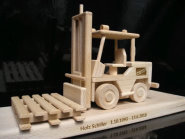 Gabelstapler Eidechsen Holzgeschenke und Spielzeug
