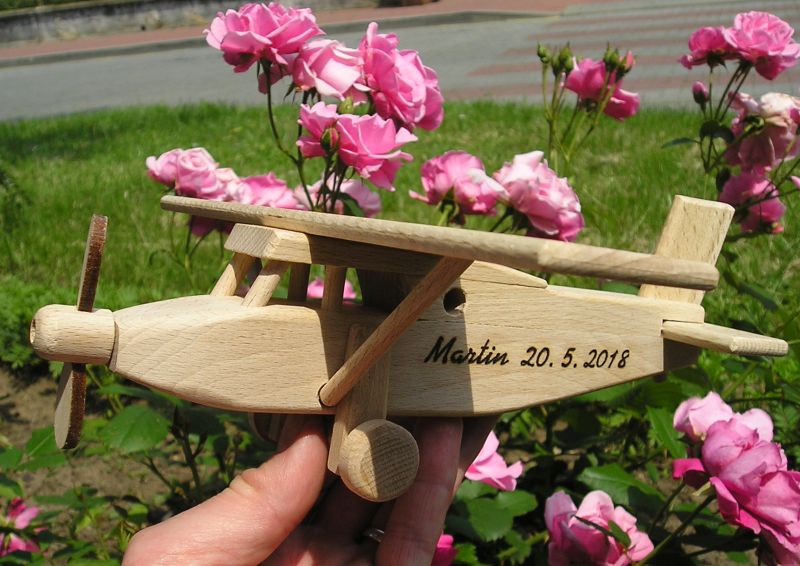 Holz Flugzeug Typ Pilatus Holzspielzeug Geschenke für Piloten