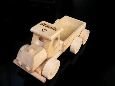 Holzspielzeug, LKW + Bulldozer