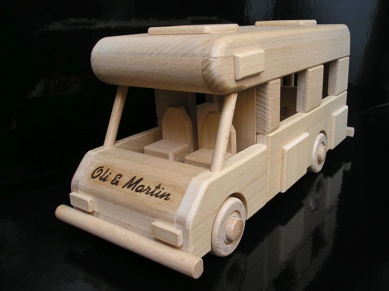 Wohnwagen, Holzgeschenk, mobiles Modell, Spielzeug, Hochzeitsgeschenk