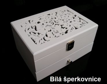 Weiße Schmuckschatulle geschossige Schmuckschatulle 10,5x19,5x14,5 cm Öffnungsdeckel weiße Schmuckschatulle plus Schublade. Sehr schöne Oberfläche lackiert