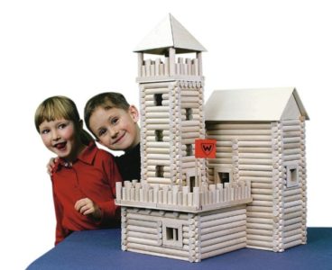 Holzwürfel beliebte Kinderausstattung, Haus, Gebäude, Hütte