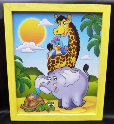 Tiere aus Afrika Babybilder im Kinderzimmer Giraffe, Elefant, Papagei, Schildkröte