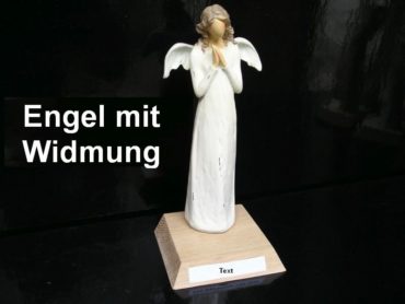 Engels Statuette, Figur auf dem Altar mit Widmung Engelsgeschenke
