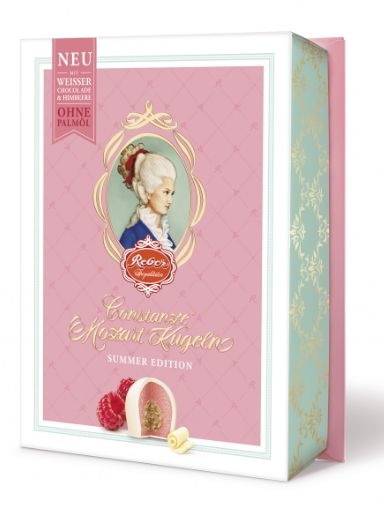 Mozarts Bälle weiße Schokolade, Nougat, Marzipan