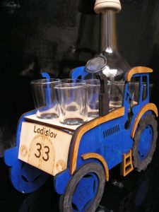 Geschenk für Traktorfahrer | Blaue Traktor Flasche